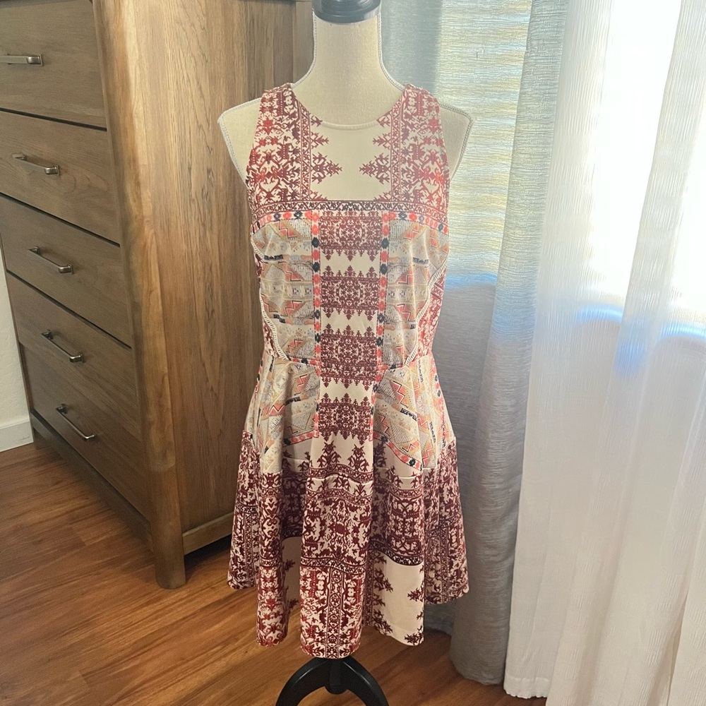 Massimo Red and White Halter Sundress